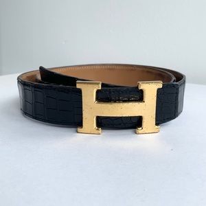 Hermès Men’s Belt in Crocodile Leather w/ Buckle